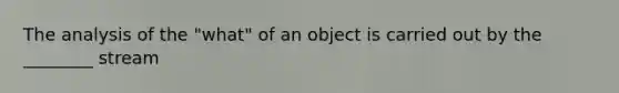 The analysis of the "what" of an object is carried out by the ________ stream