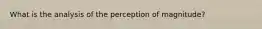 What is the analysis of the perception of magnitude?