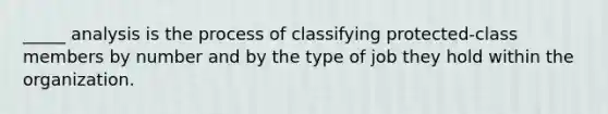 _____ analysis is the process of classifying protected-class members by number and by the type of job they hold within the organization.