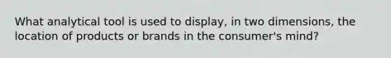 What analytical tool is used to display, in two dimensions, the location of products or brands in the consumer's mind?