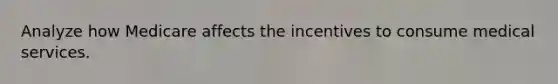 Analyze how Medicare affects the incentives to consume medical services.