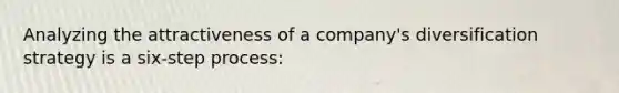 Analyzing the attractiveness of a company's diversification strategy is a six-step process: