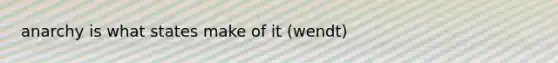 anarchy is what states make of it (wendt)