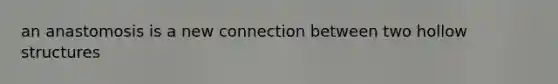 an anastomosis is a new connection between two hollow structures
