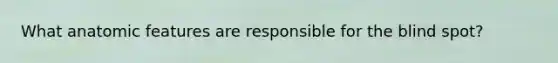 What anatomic features are responsible for the blind spot?