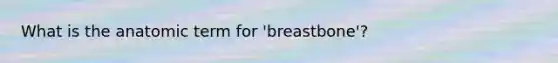 What is the anatomic term for 'breastbone'?