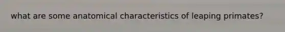what are some anatomical characteristics of leaping primates?