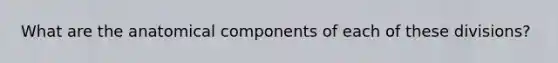 What are the anatomical components of each of these divisions?