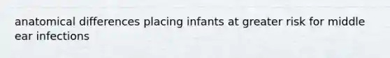 anatomical differences placing infants at greater risk for middle ear infections