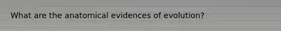 What are the anatomical evidences of evolution?
