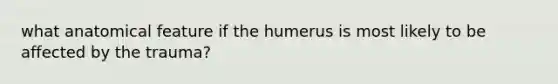 what anatomical feature if the humerus is most likely to be affected by the trauma?