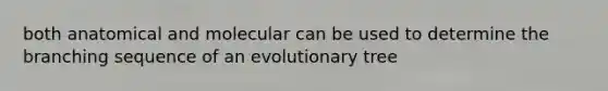 both anatomical and molecular can be used to determine the branching sequence of an evolutionary tree