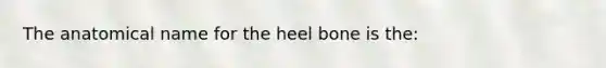 The anatomical name for the heel bone is the: