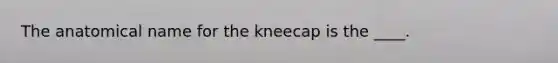 The anatomical name for the kneecap is the ____.