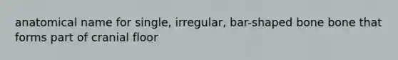 anatomical name for single, irregular, bar-shaped bone bone that forms part of cranial floor