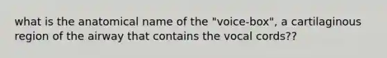 what is the anatomical name of the "voice-box", a cartilaginous region of the airway that contains the vocal cords??