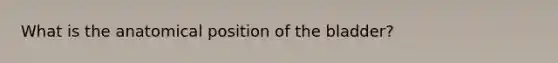 What is the anatomical position of the bladder?