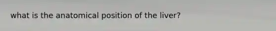 what is the anatomical position of the liver?