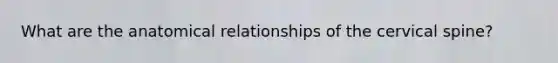 What are the anatomical relationships of the cervical spine?