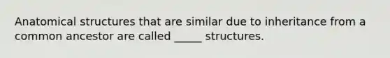 Anatomical structures that are similar due to inheritance from a common ancestor are called _____ structures.