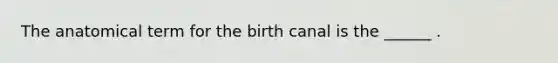 The anatomical term for the birth canal is the ______ .