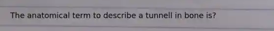 The anatomical term to describe a tunnell in bone is?