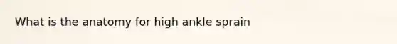 What is the anatomy for high ankle sprain