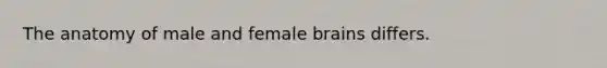 The anatomy of male and female brains differs.