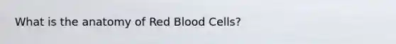 What is the anatomy of Red Blood Cells?