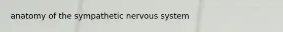 anatomy of the sympathetic <a href='https://www.questionai.com/knowledge/kThdVqrsqy-nervous-system' class='anchor-knowledge'>nervous system</a>