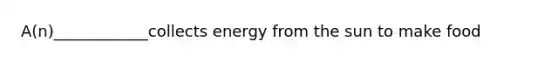 A(n)____________collects energy from the sun to make food