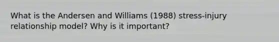 What is the Andersen and Williams (1988) stress-injury relationship model? Why is it important?