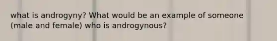 what is androgyny? What would be an example of someone (male and female) who is androgynous?