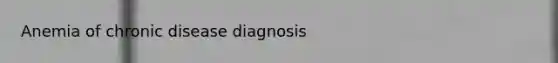 Anemia of chronic disease diagnosis