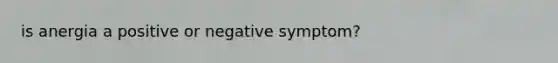 is anergia a positive or negative symptom?