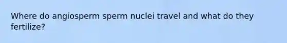 Where do angiosperm sperm nuclei travel and what do they fertilize?