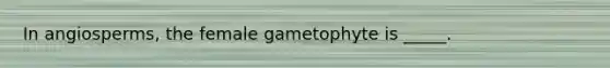 In angiosperms, the female gametophyte is _____.