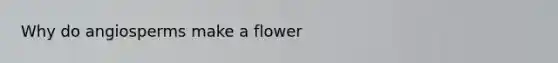 Why do angiosperms make a flower