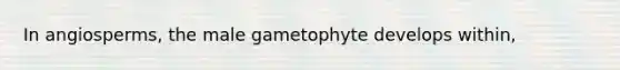 In angiosperms, the male gametophyte develops within,