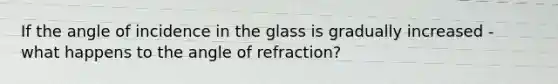 If the angle of incidence in the glass is gradually increased - what happens to the angle of refraction?