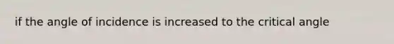 if the angle of incidence is increased to the critical angle