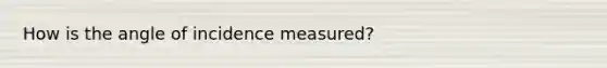 How is the angle of incidence measured?