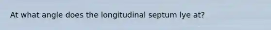 At what angle does the longitudinal septum lye at?