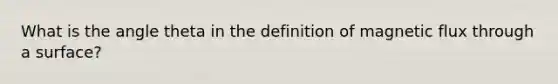 What is the angle theta in the definition of magnetic flux through a surface?