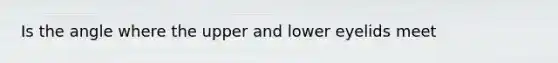 Is the angle where the upper and lower eyelids meet