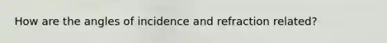 How are the angles of incidence and refraction related?