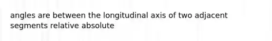 angles are between the longitudinal axis of two adjacent segments relative absolute