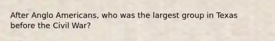 After Anglo Americans, who was the largest group in Texas before the Civil War?