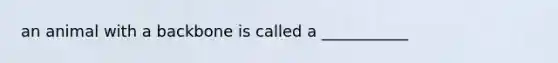 an animal with a backbone is called a ___________