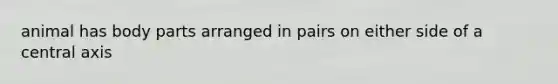 animal has body parts arranged in pairs on either side of a central axis